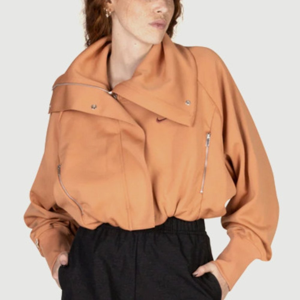 Nike NSW Orange Oversized Cropped Track Jacket Sz S